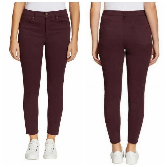 Bundle Only:  Jessica Simpson Wine High-rise  skinny ankle length pants Size 16 - Picture 1 of 14